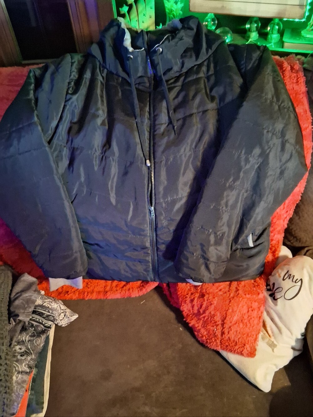 Black Hooded Puffer Jacket